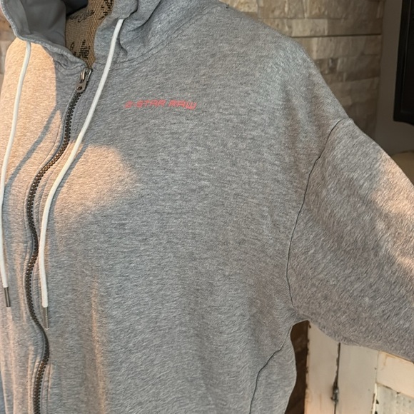 G-Star Lalja HDD zip SW Dress gray sweatshirt long line hood zip close RAW - Picture 5 of 16